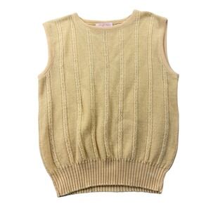 Pendleton Sweater Vest Womens Small Yellow‎ Excellent Vintage Wool Ribbed USA